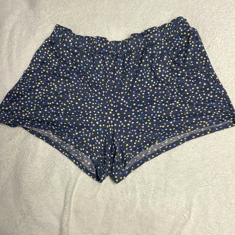 Pajama shorts grey with multi colored stars size medium